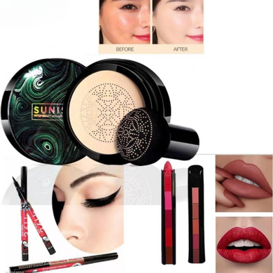Foundation Powder, Eyeliner, Lipstick Pen